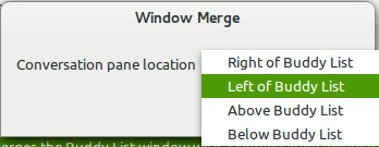 Настройки дополнения pidgin window
merge