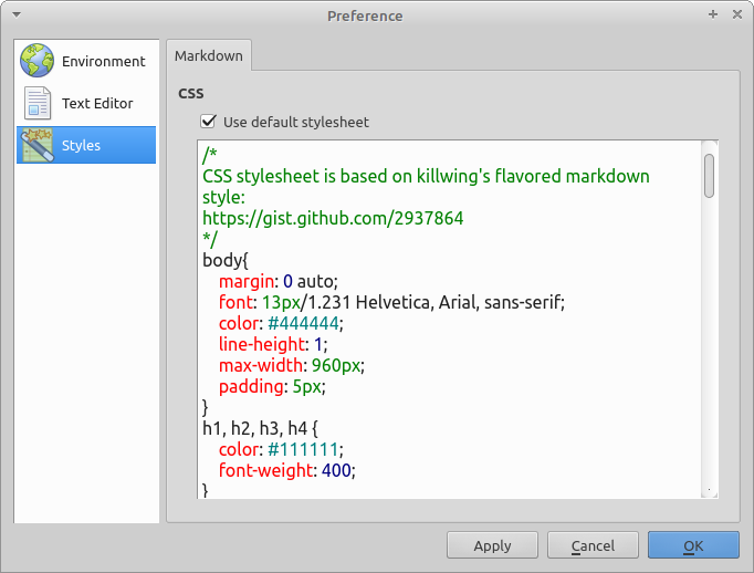 Mdcharm Markdown редактор - настройки стилей